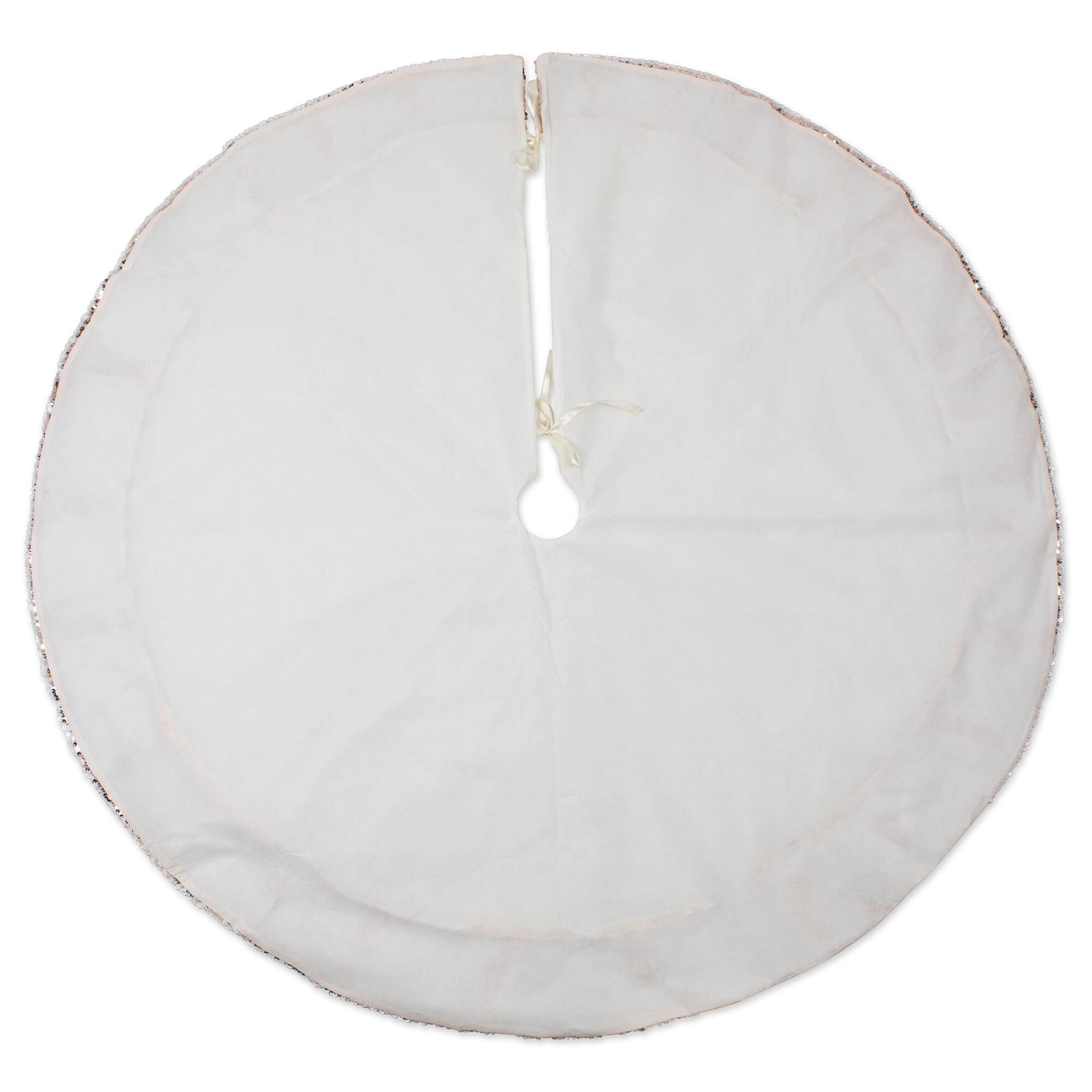 DII® Cream Sequin Velvet Holiday Tree Skirt